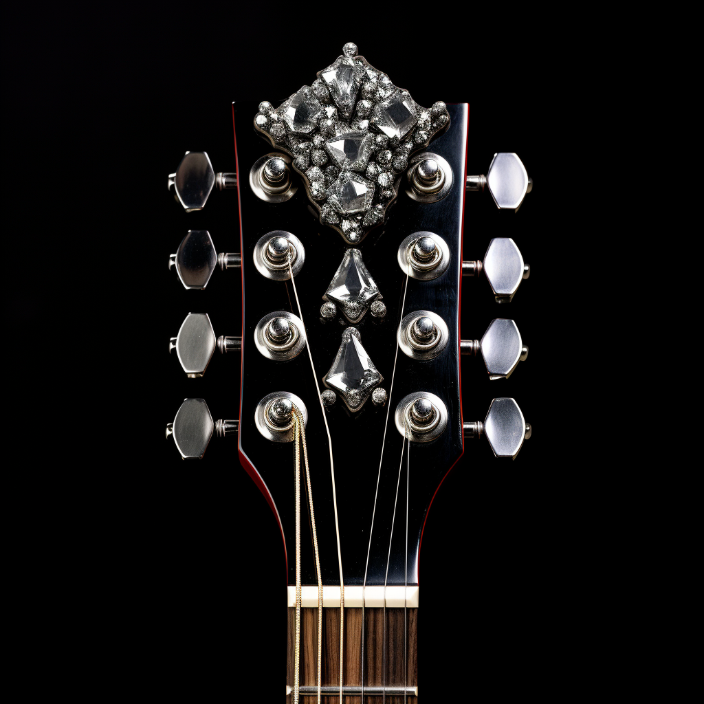 Stunning guitar head with diamond tuning pegs