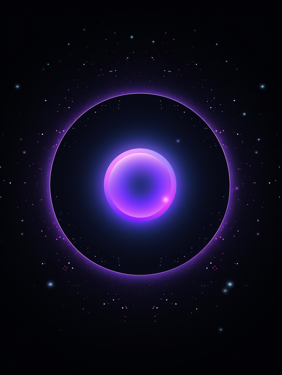 Digital gradient artwork of a black hole