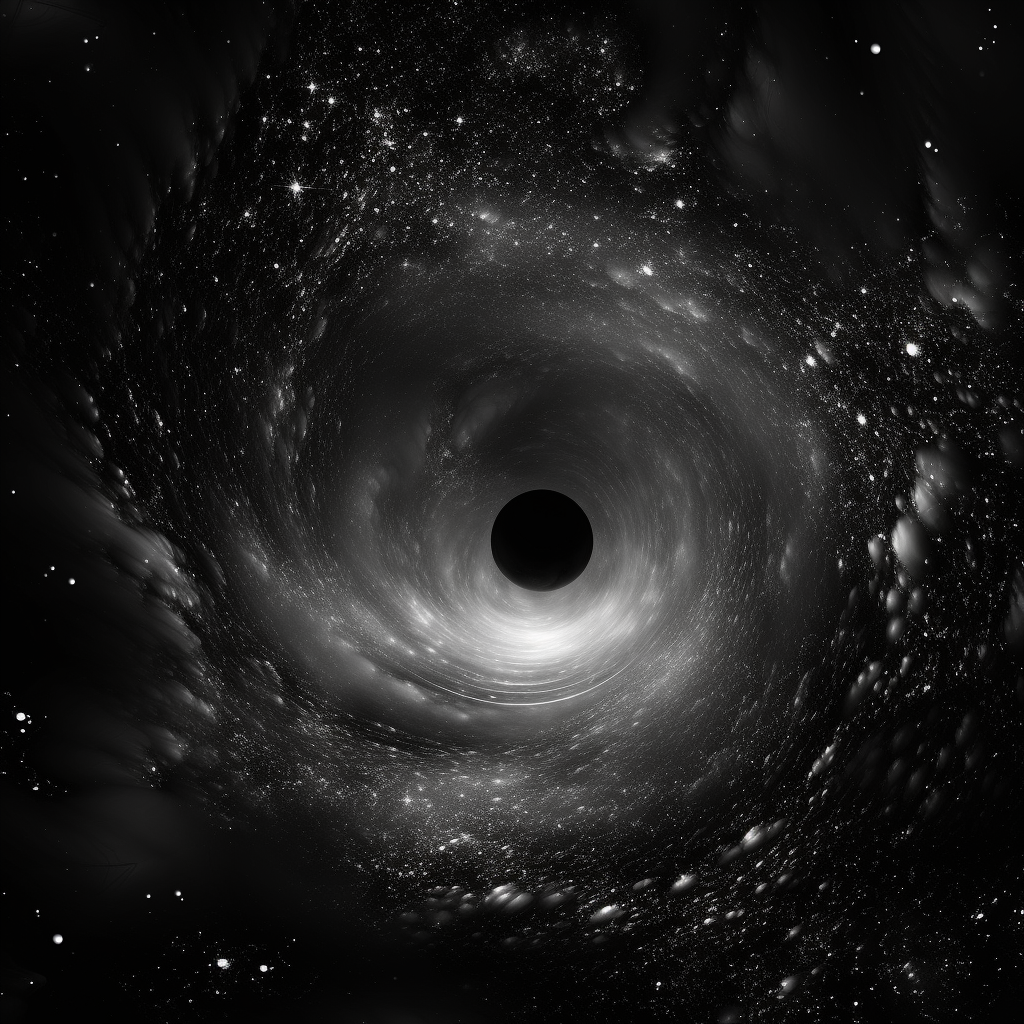 Black hole space black white