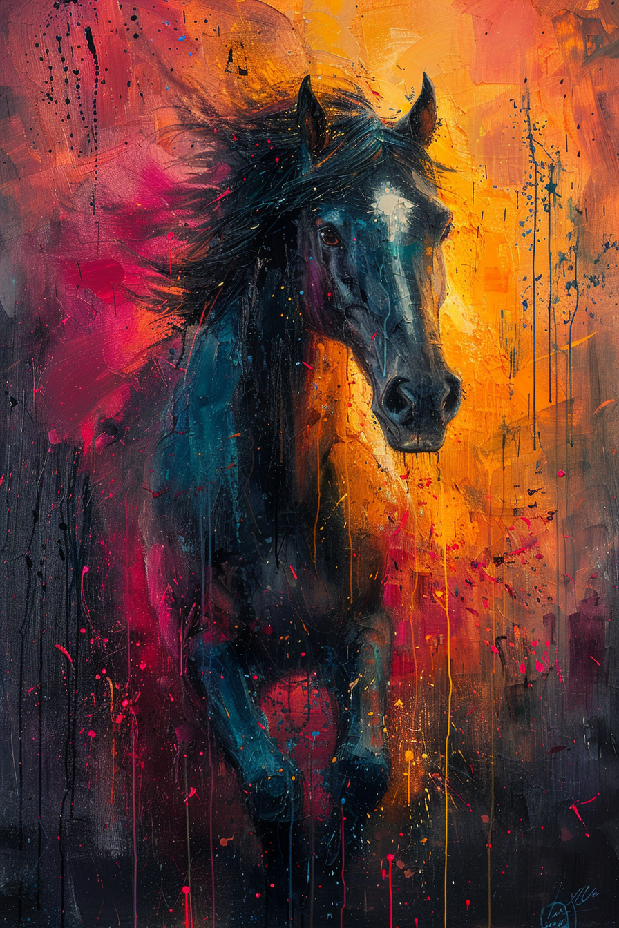 Black horses and rainbow hearts