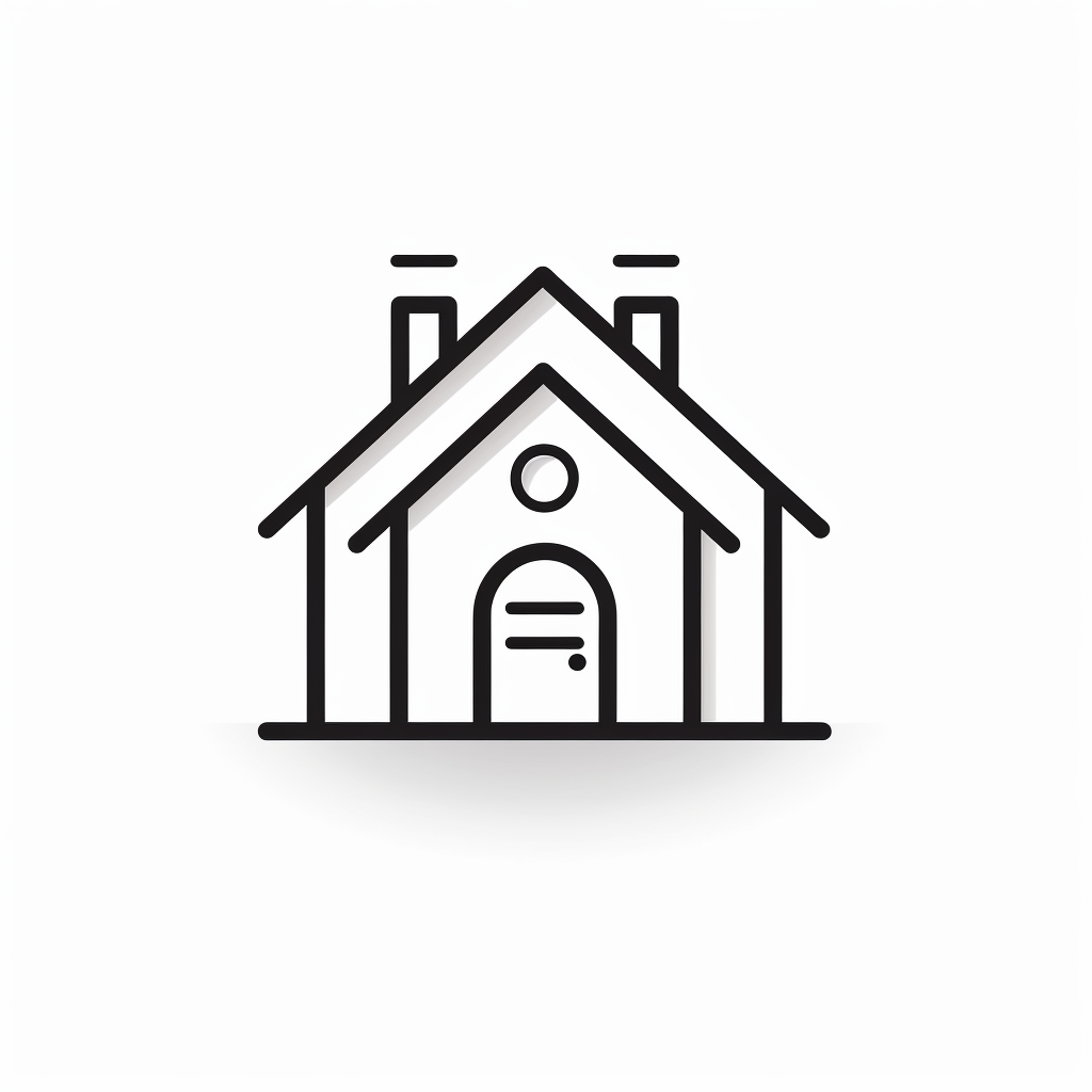 Black House Icon on White Background