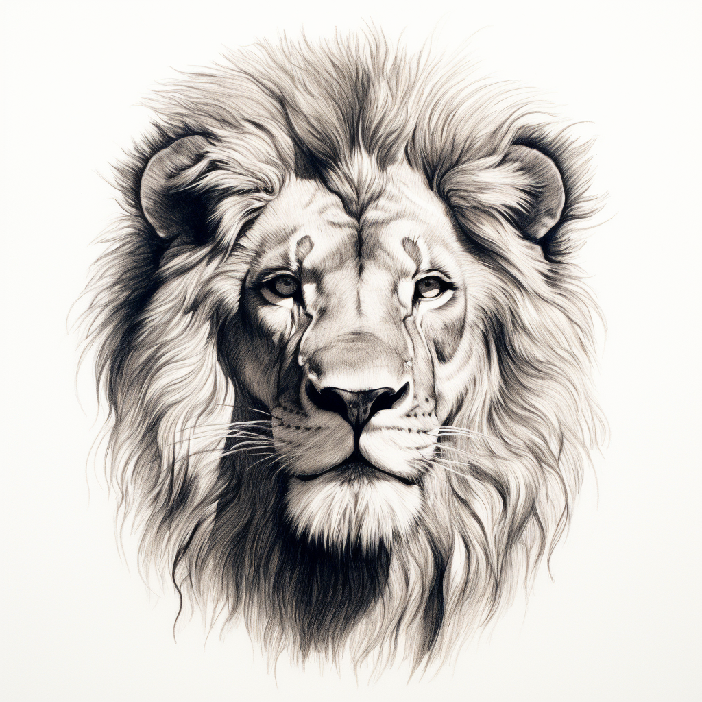 Simple lion's face drawing