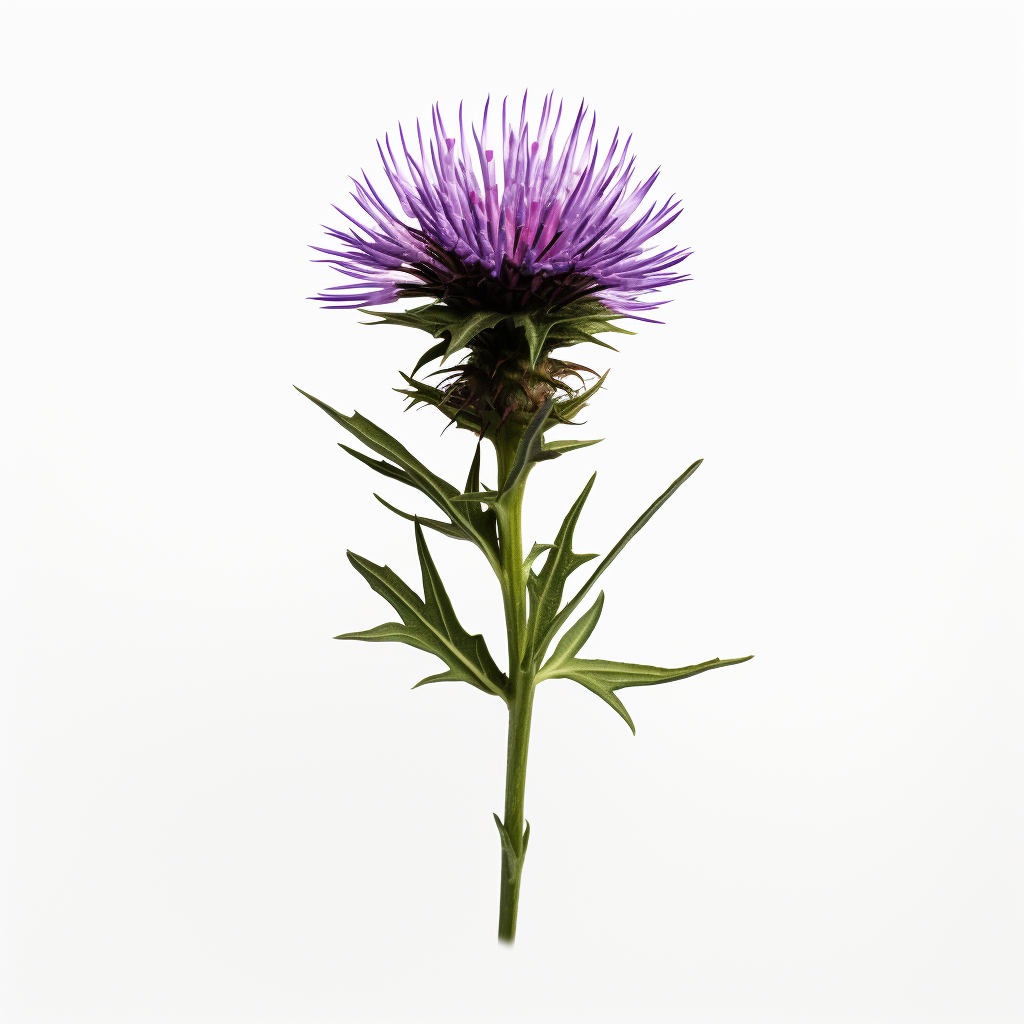 Black Knapweed Flower in Cartoon Style