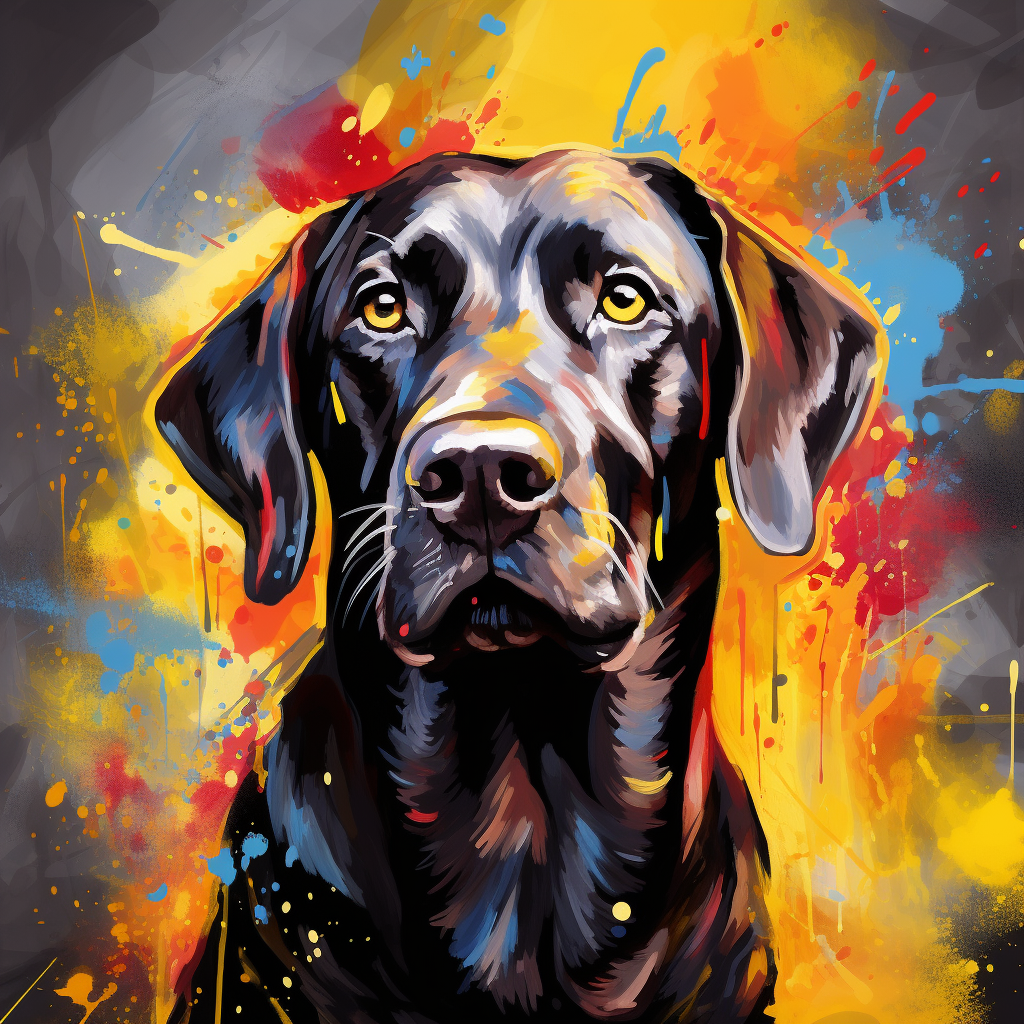 Black Labrador in Paint Style