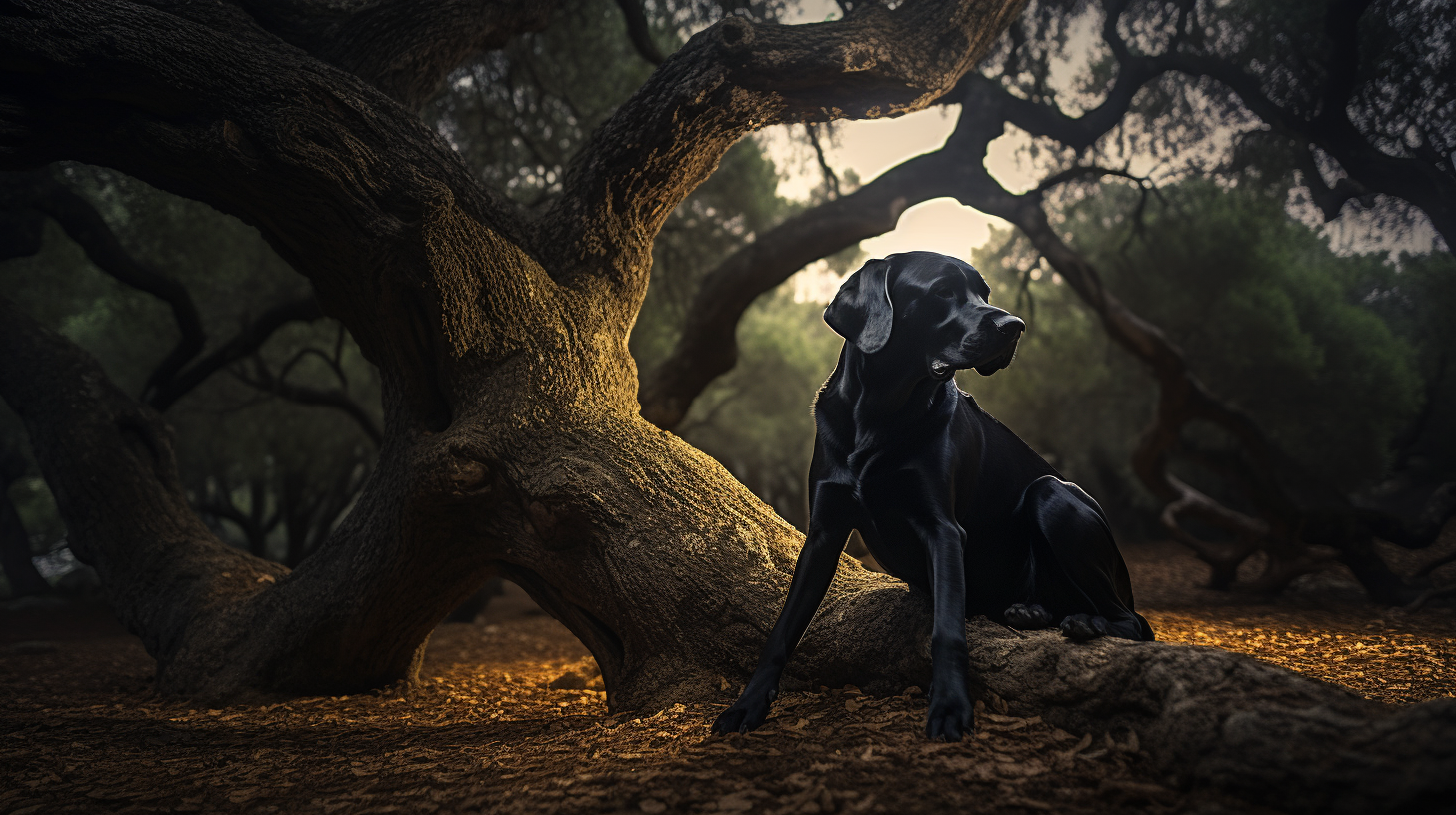 Black Labrador Retriever in the Wild