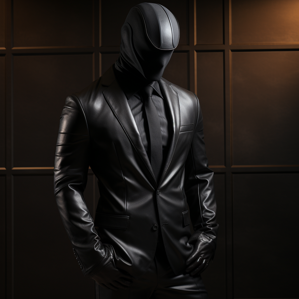 Stylish black leather suit with natural features