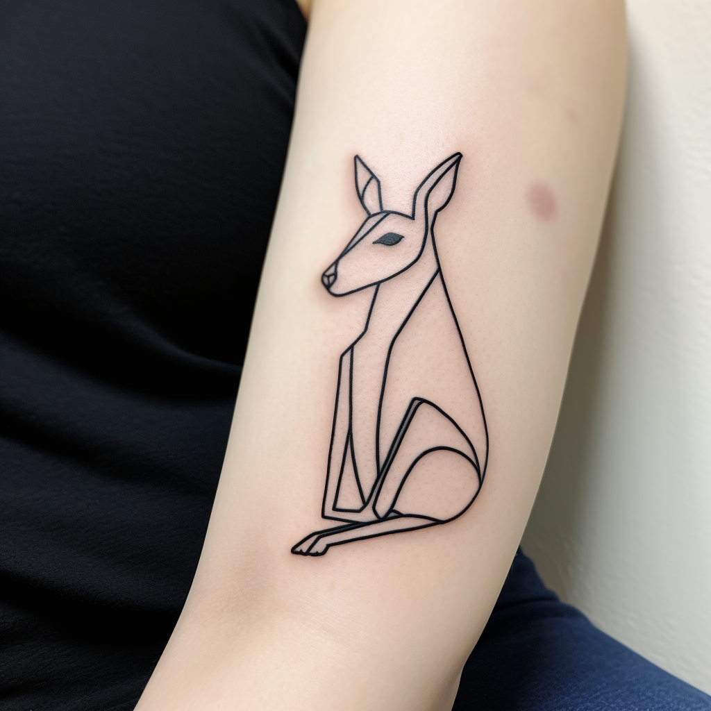 Black Line Tattoo Kangaroo on Sectional