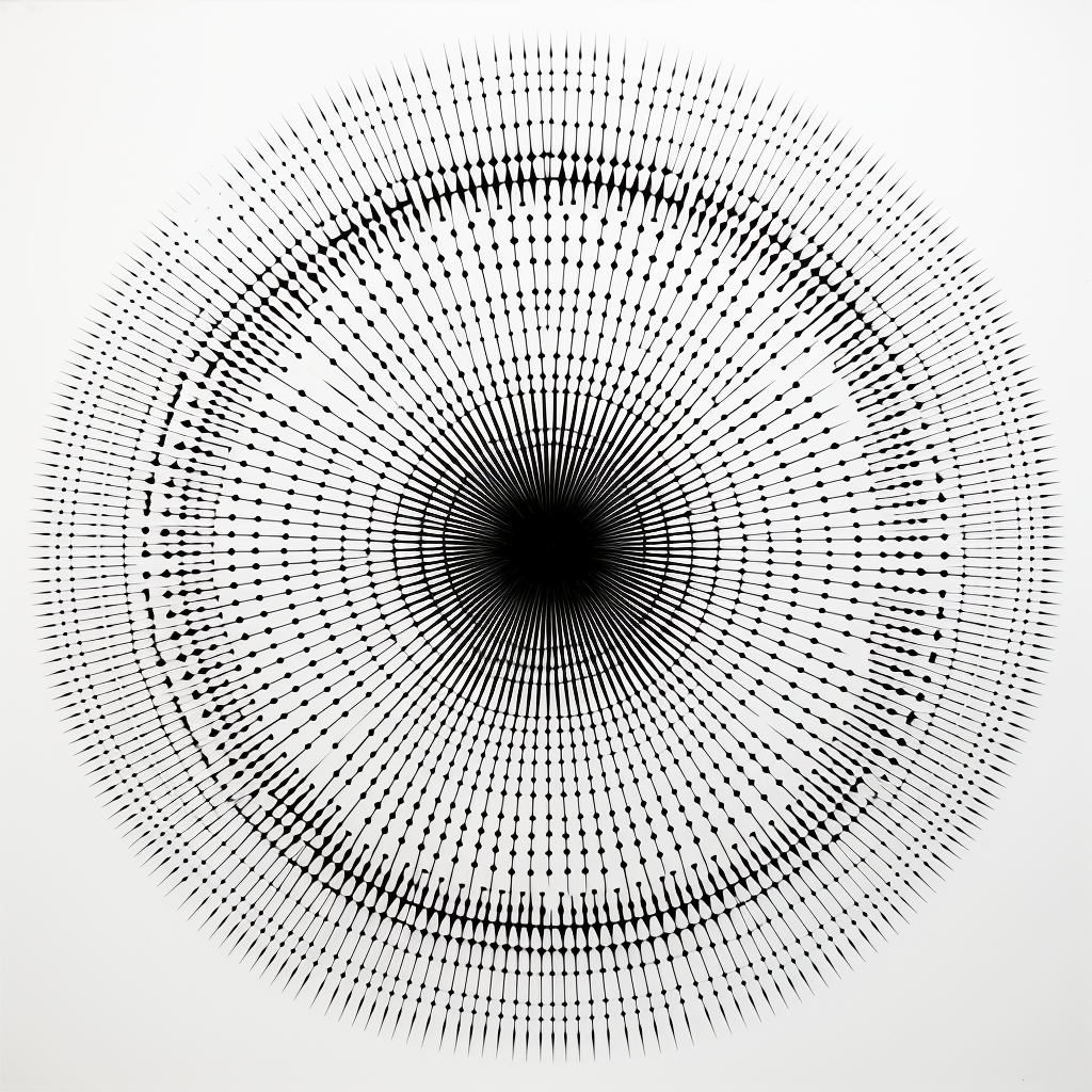 Circular black lines on white background