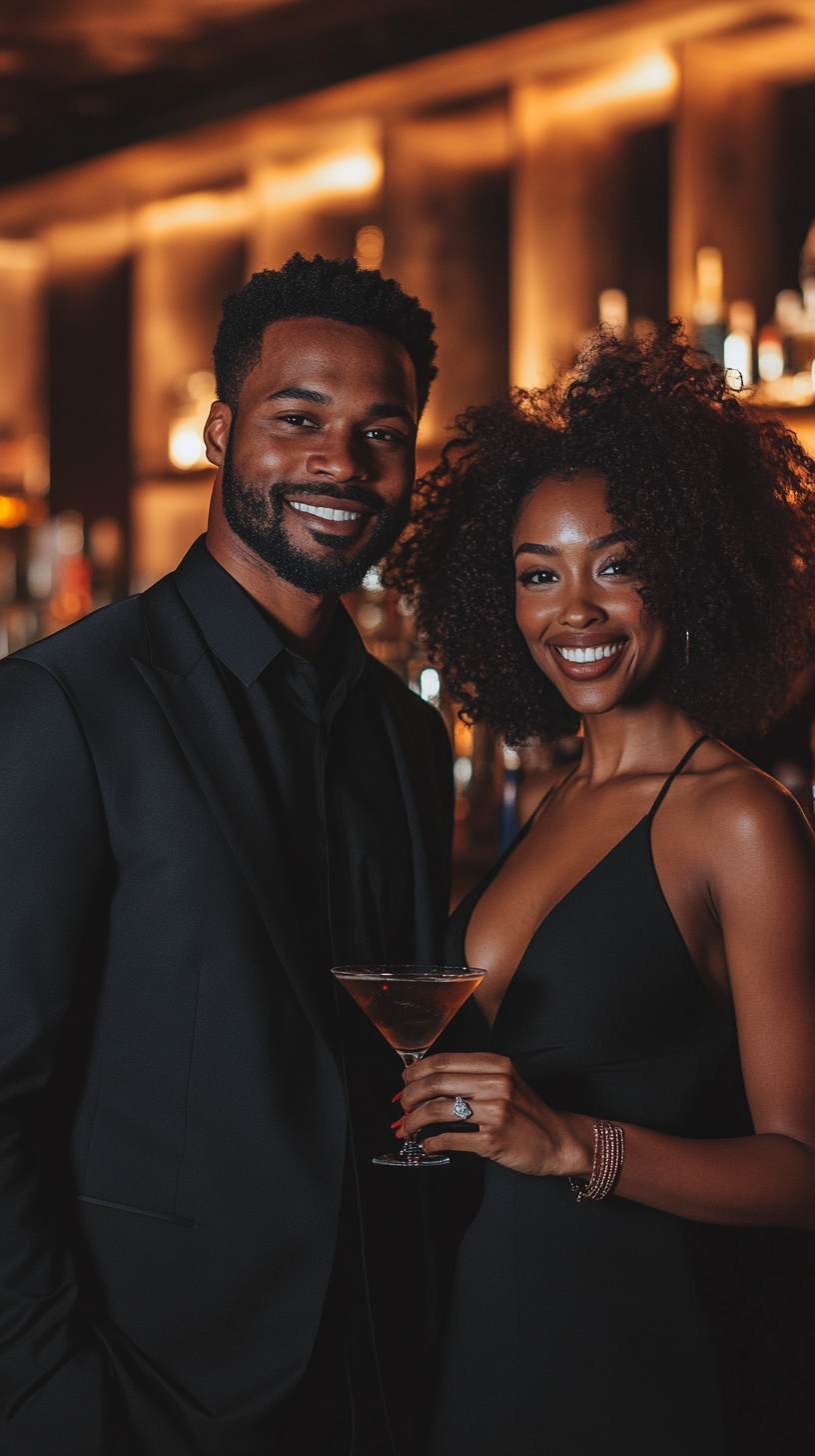 Black man and date smiling