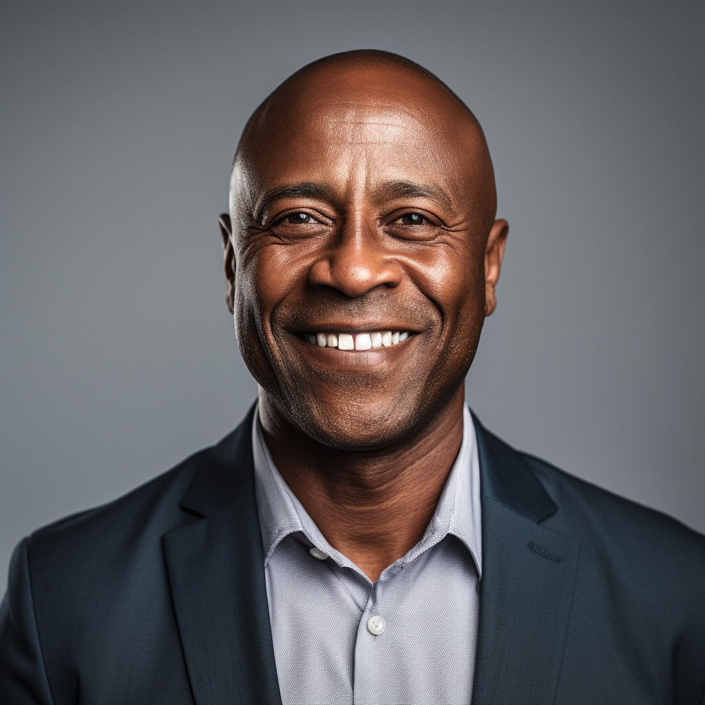 Smiling Black Man in Executive Outfit