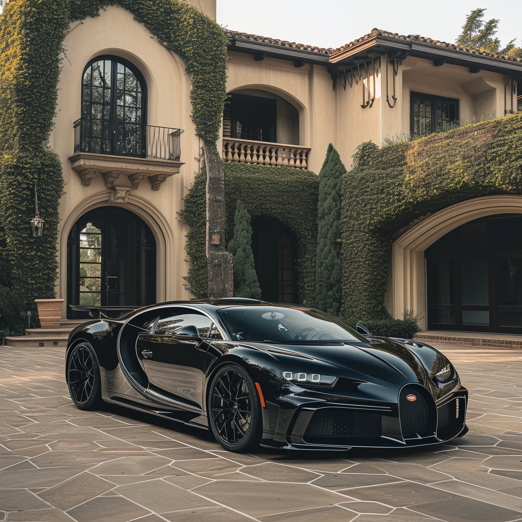 Wealthy black man surrounded by supercars