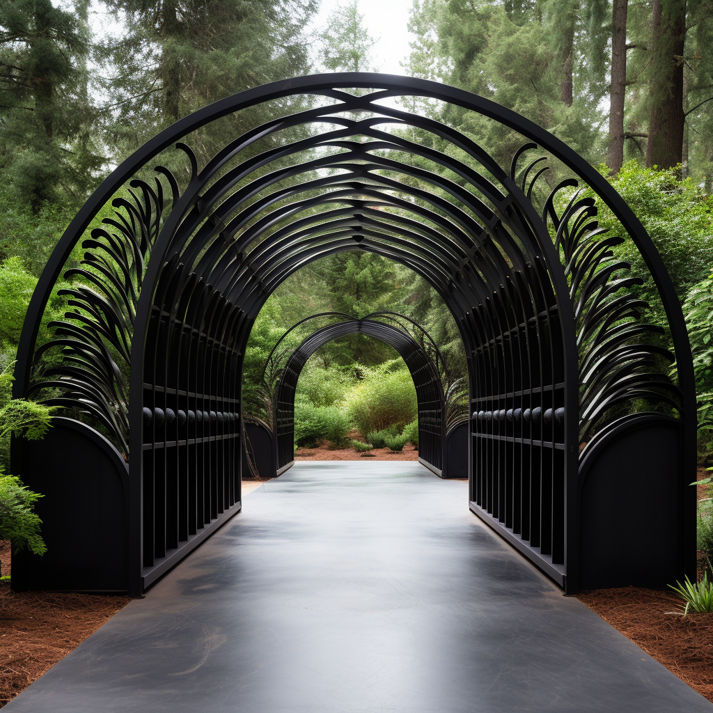 metal fence overlapping arches