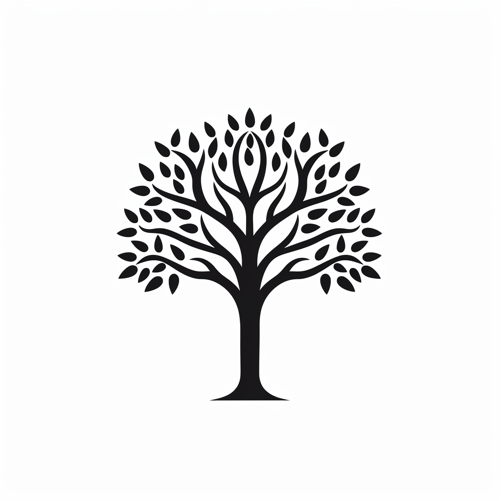 Minimalist black tree illustration