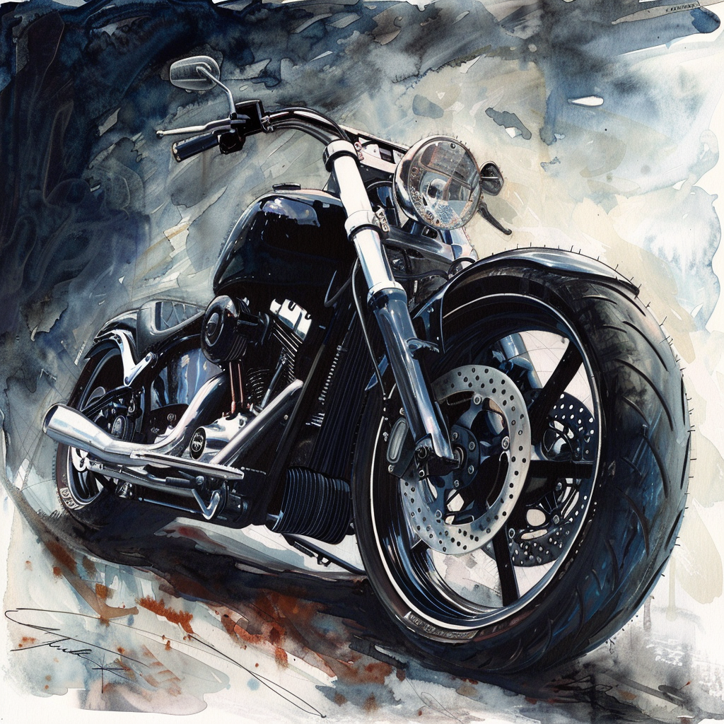 black motorcycle art design