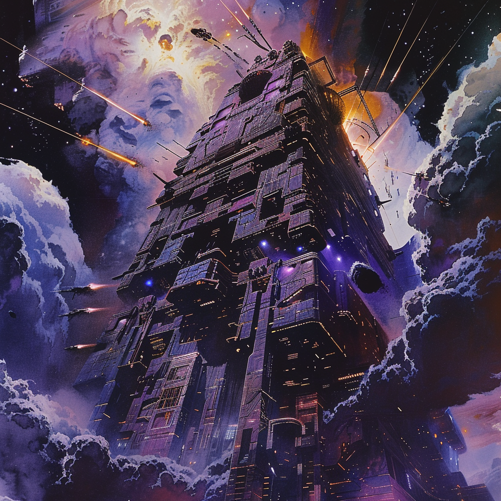 Detailed illustration of Black Nebula Space Fortress