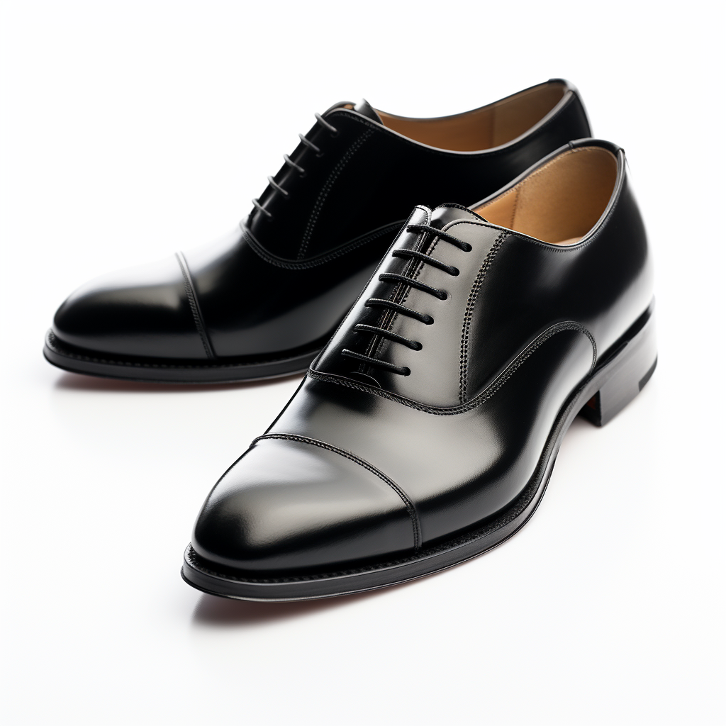 Black Oxford Shoe on White Background