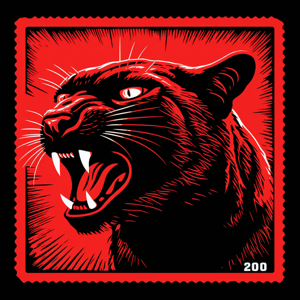 Black panther clawing and roaring