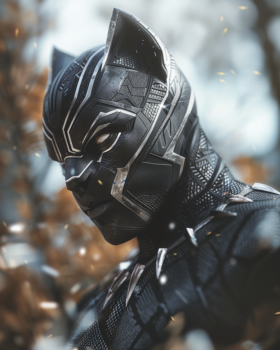 Chadwick Bosman Black Panther Costume Pose