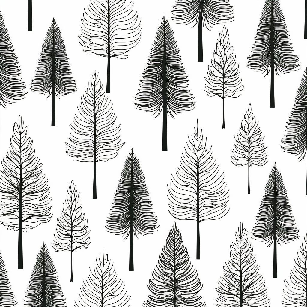 Minimalist Black Pine Trees