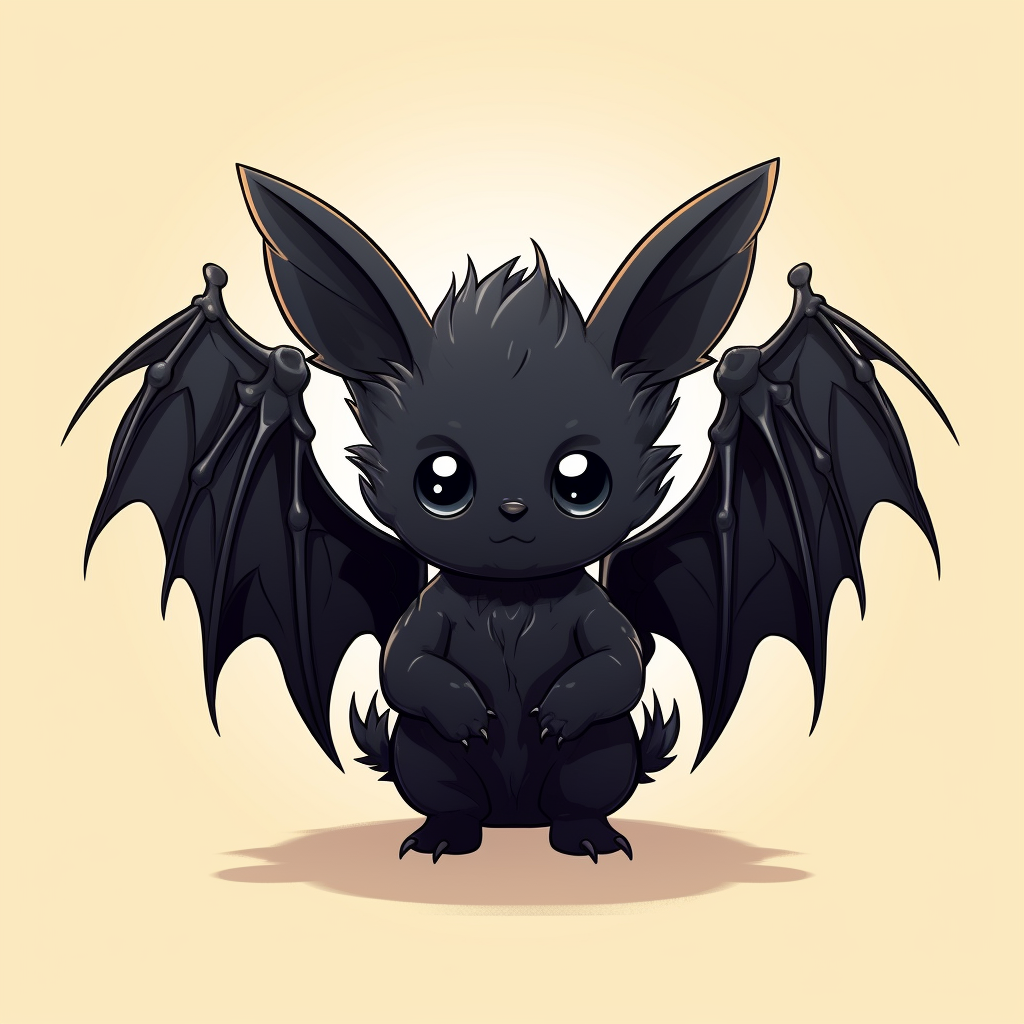 Cute black Pomapoochi with bat wings