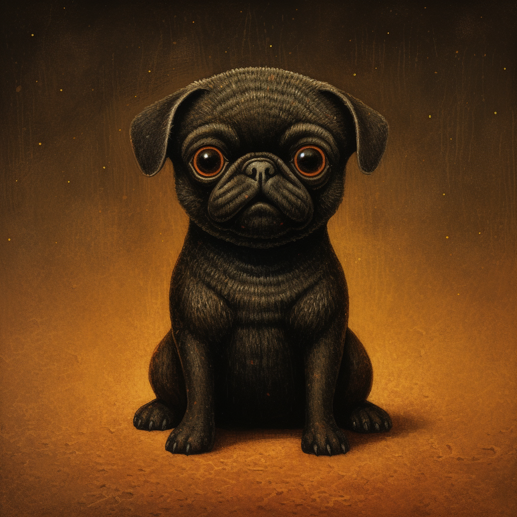 Black Pug Dog Artwork