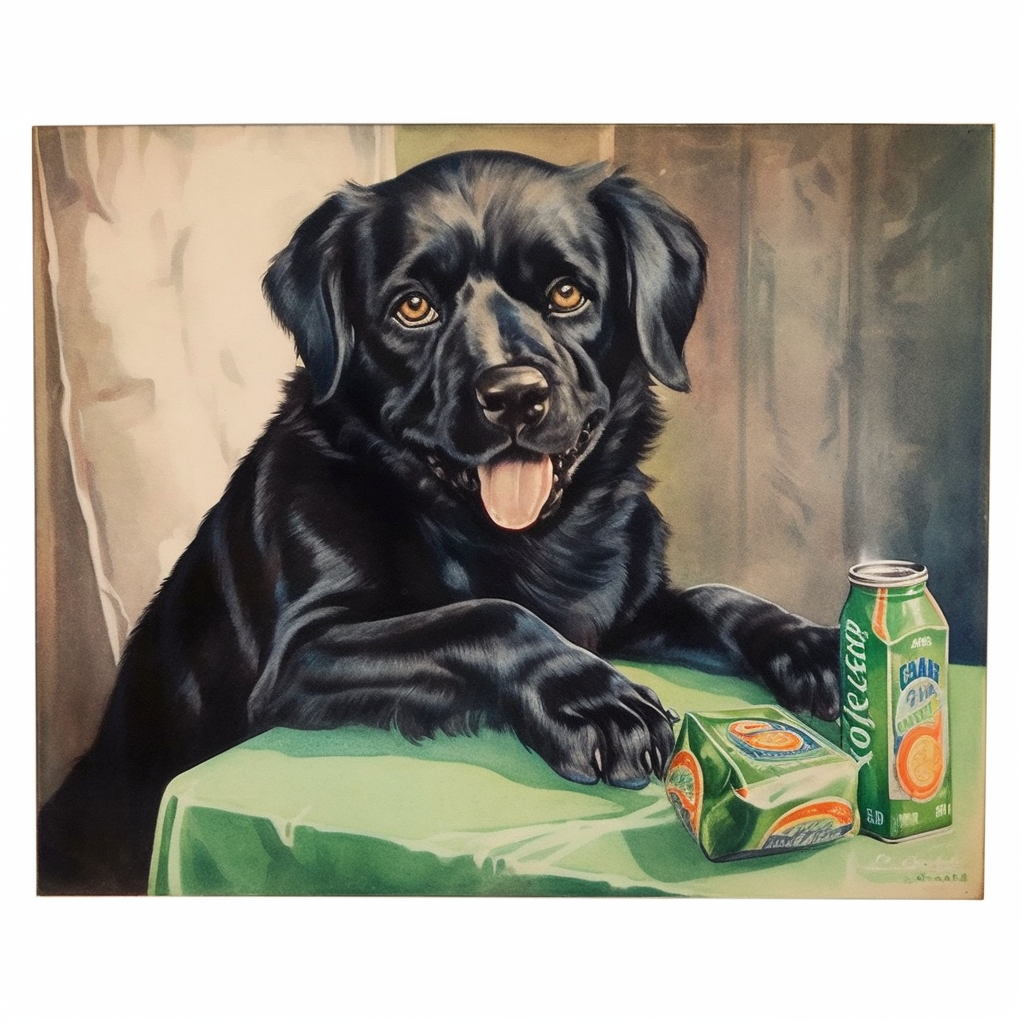 Cute black pug enjoying green beans