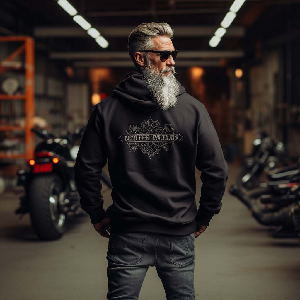 Motorcyclist in Black Pullover Hoodie