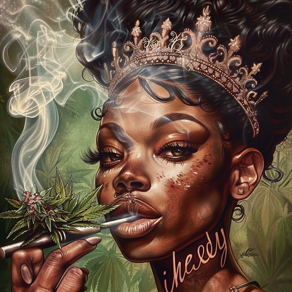 Black Queen Smoking Cannabis