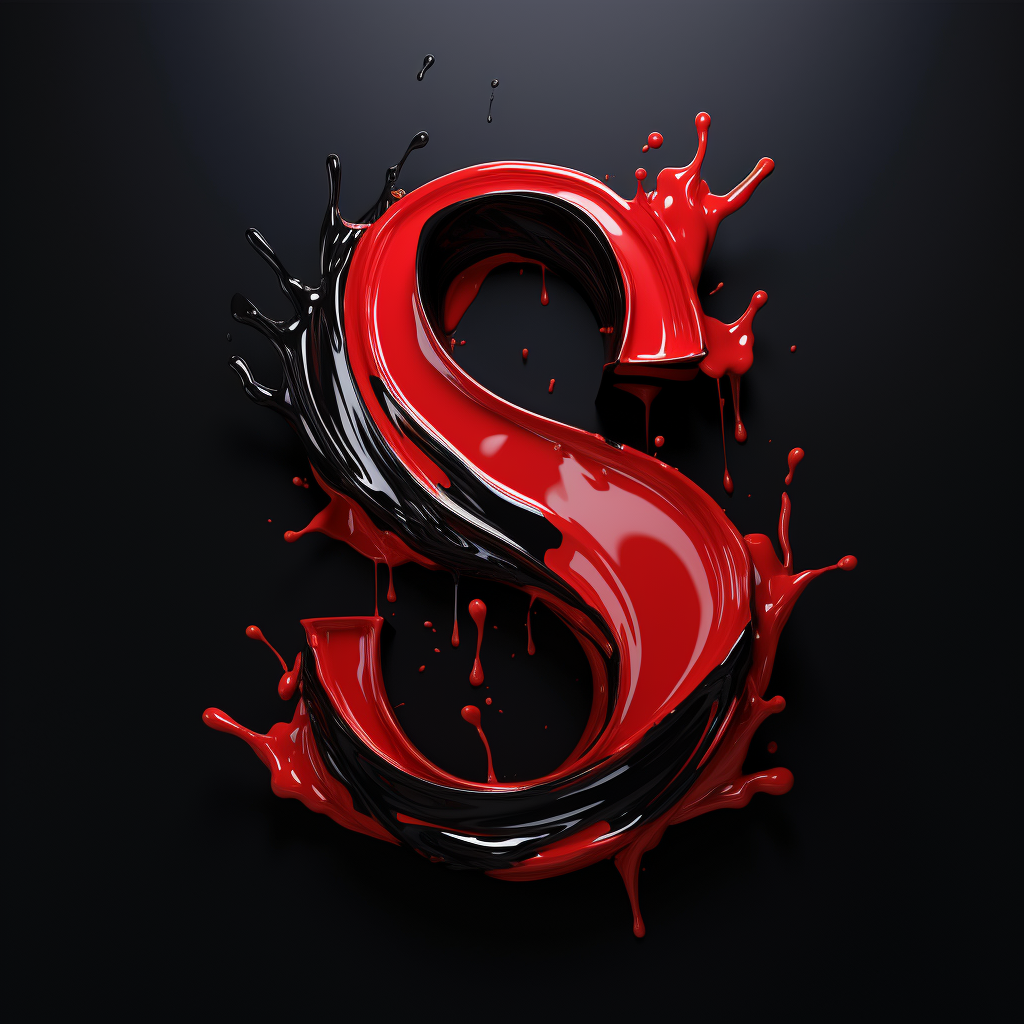 Black and red 3D paint logo design