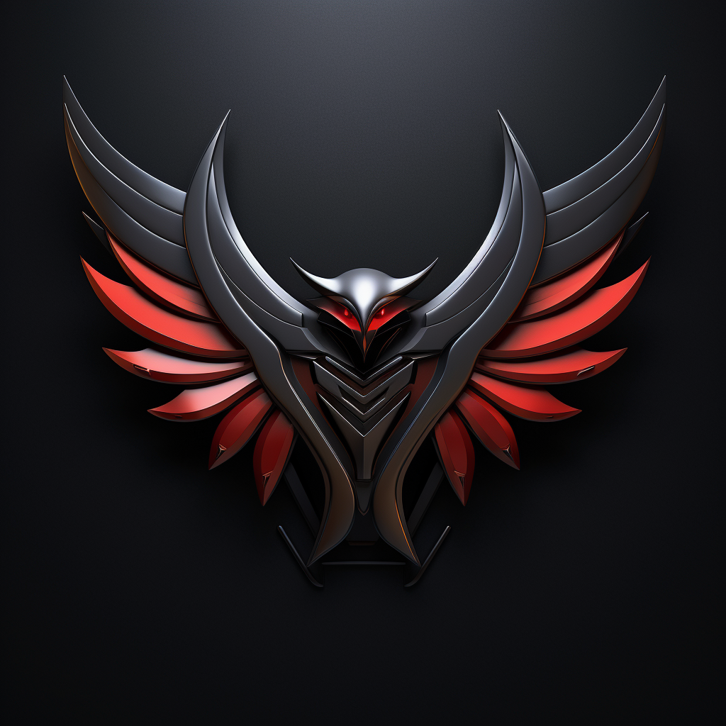 Black and red falcon logo