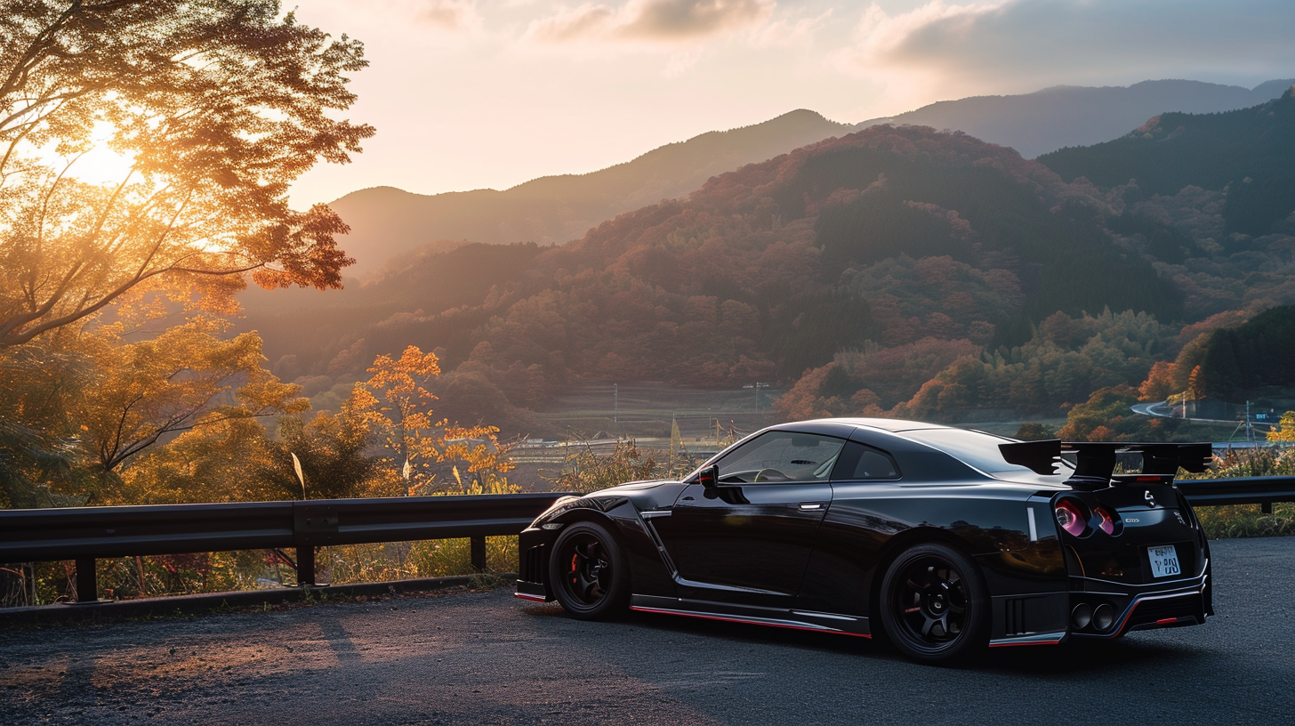 Black and red pearlescent Nissan Skyline GTR R35