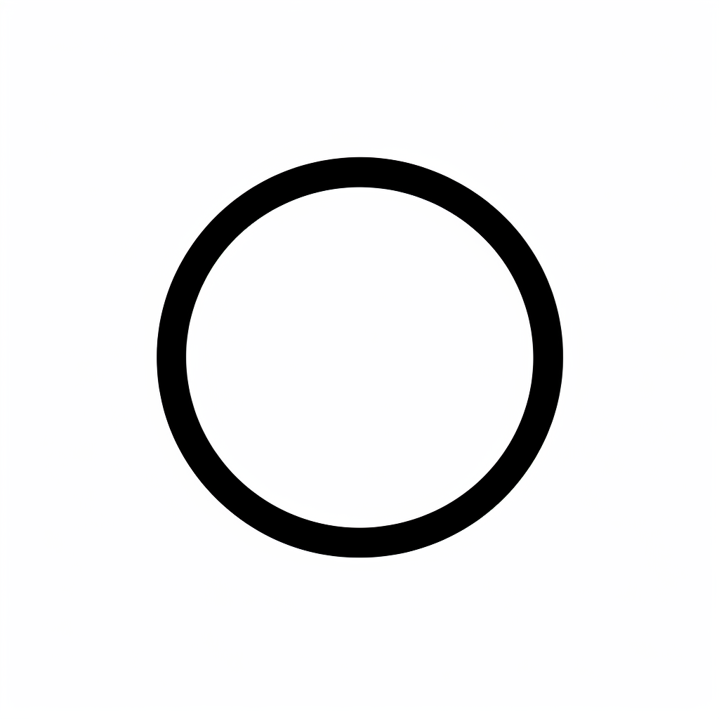 black ring symbol on white background