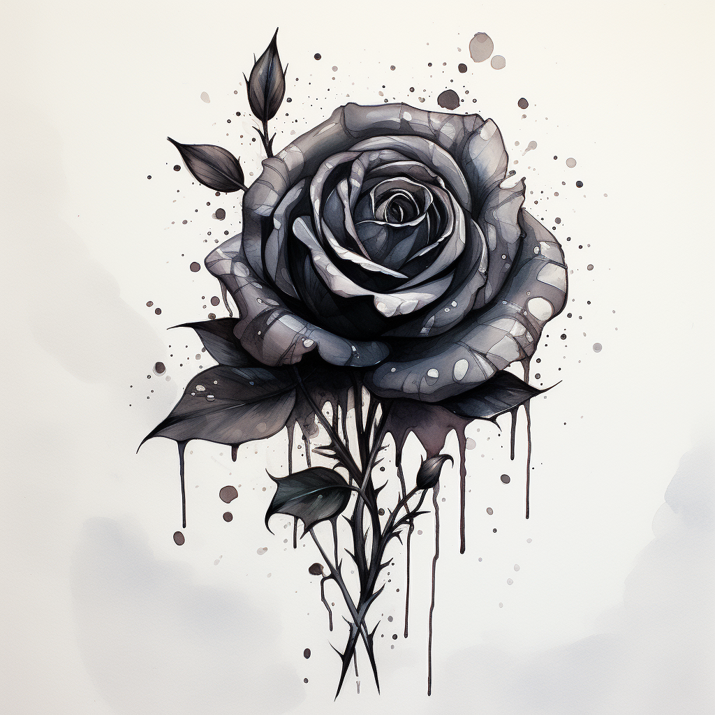 Black Rose Tattoo Design