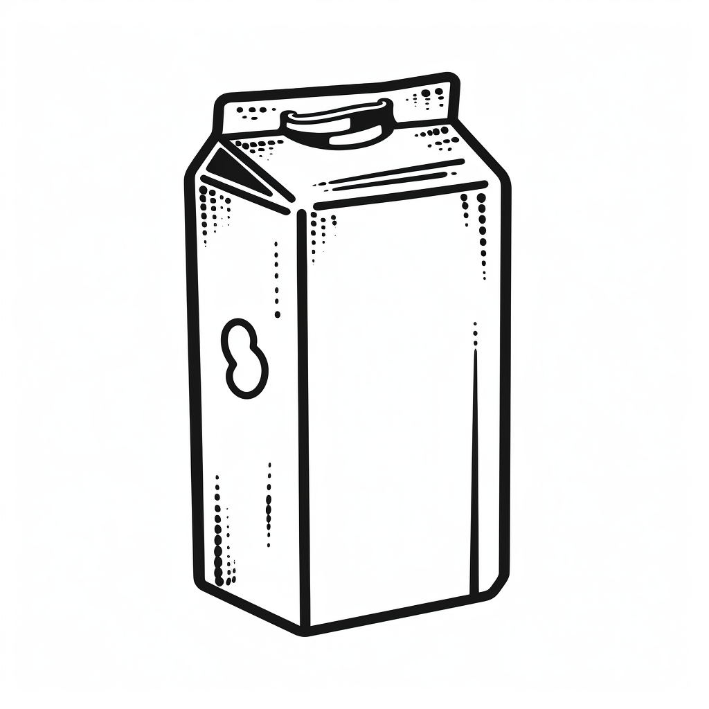 Black rough milk carton in Matisse style