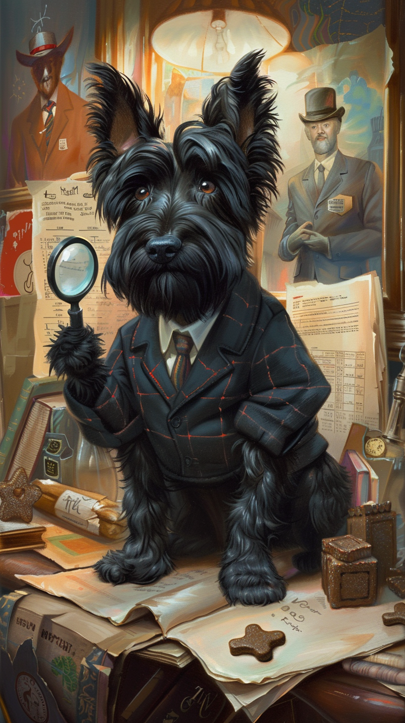 Black Scottie Dog Detective Magnifying Treats