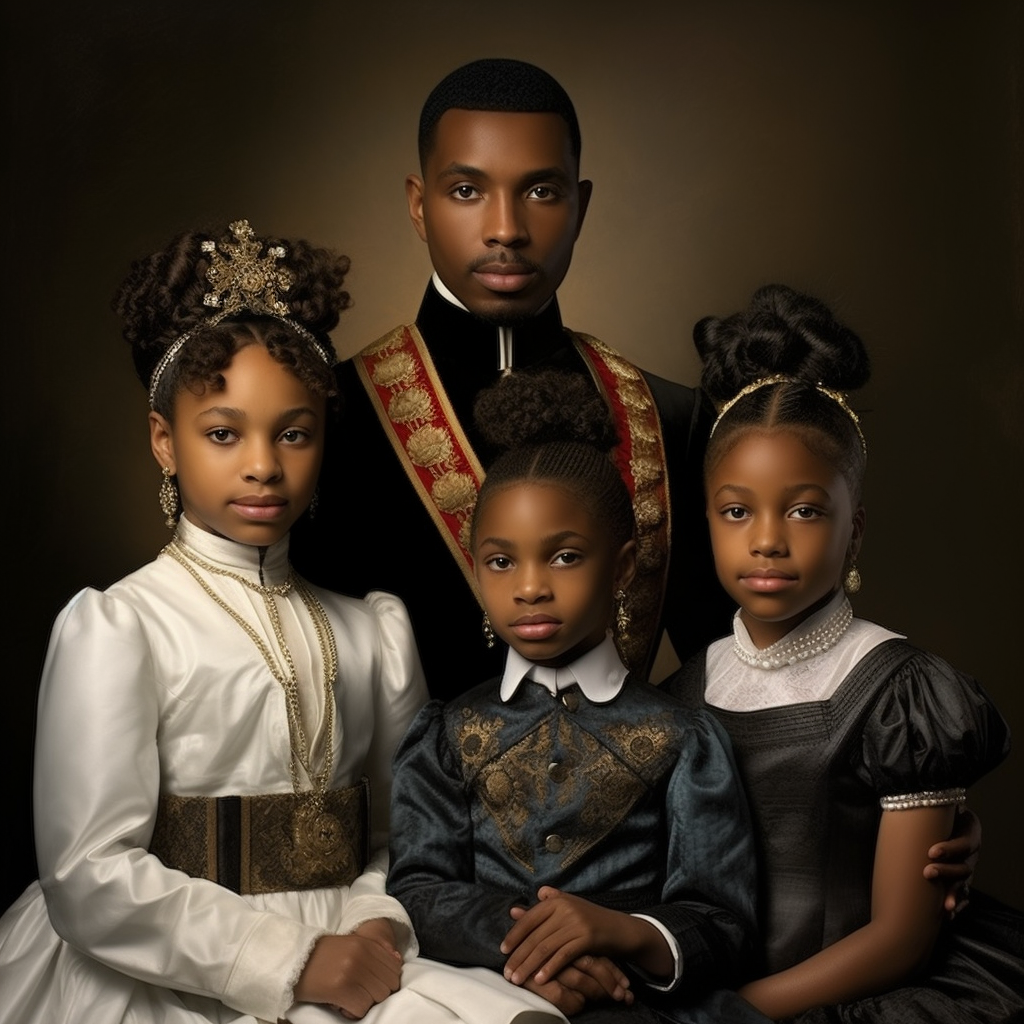 Beautiful black siblings in formal attire