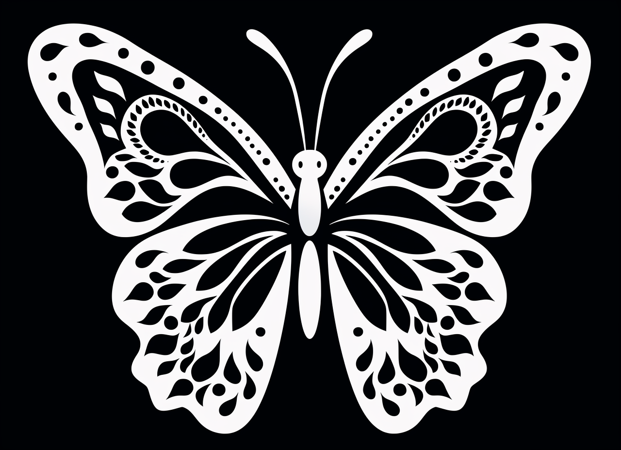 Black Butterfly Silhouette on White