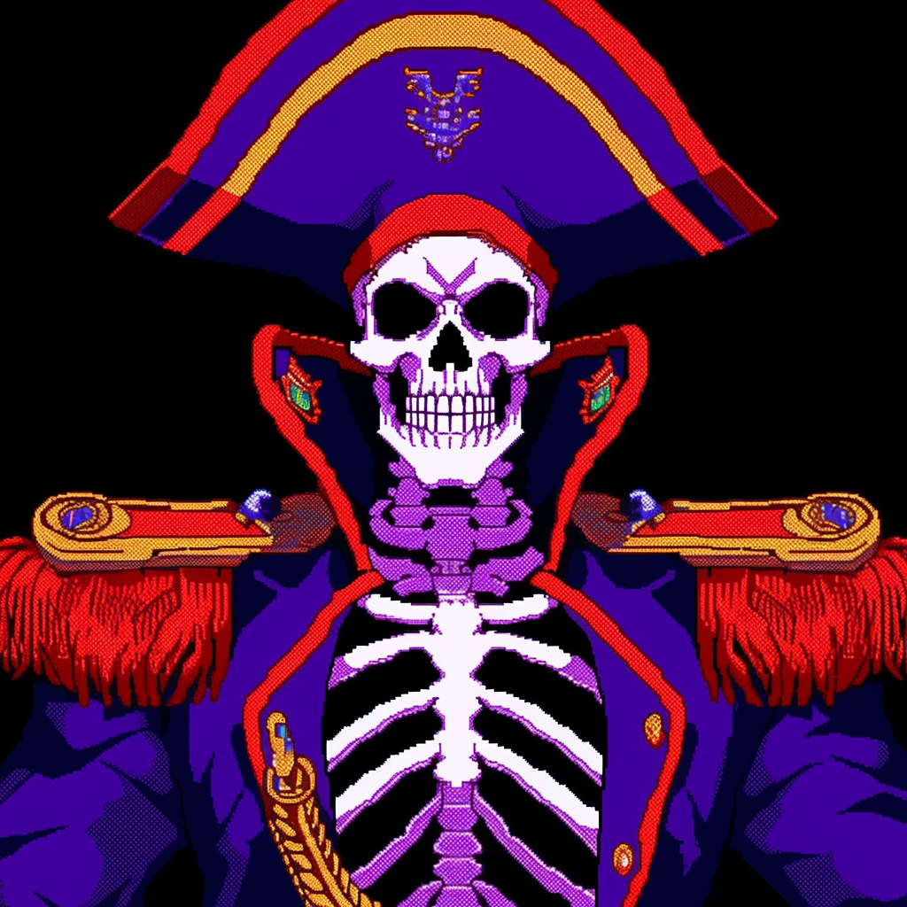 Geocities-inspired Black Skeleton Captain Fansite Design