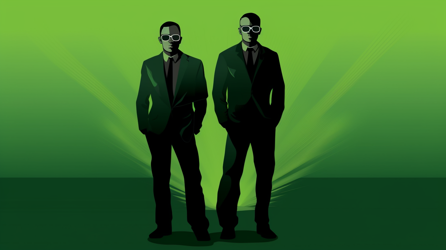 Silhouette of Two Men in Black Style