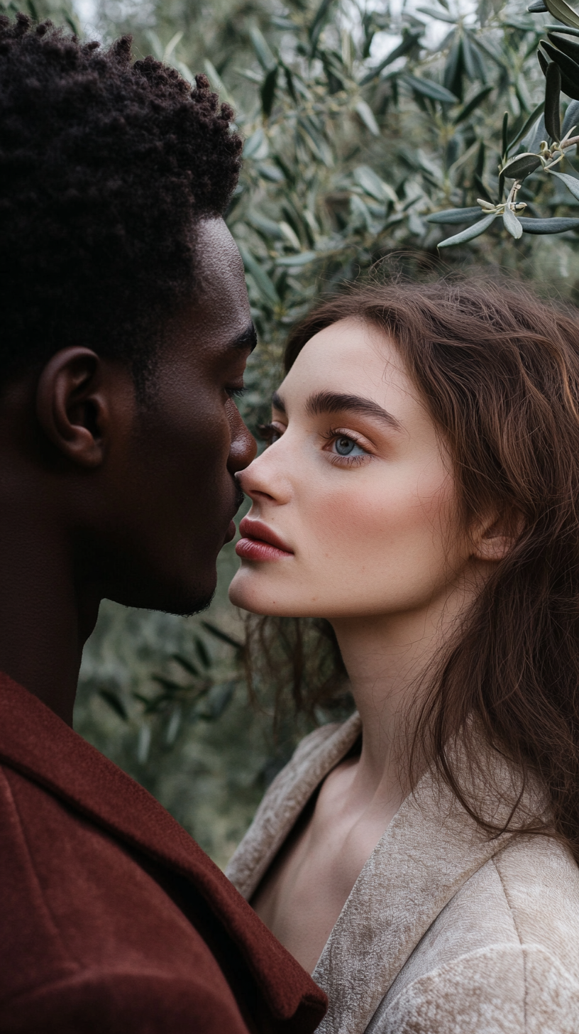 Black Sudanese man and white woman in love