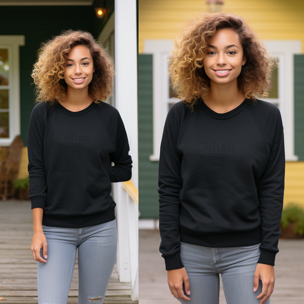 Young woman wearing black sweatshirt