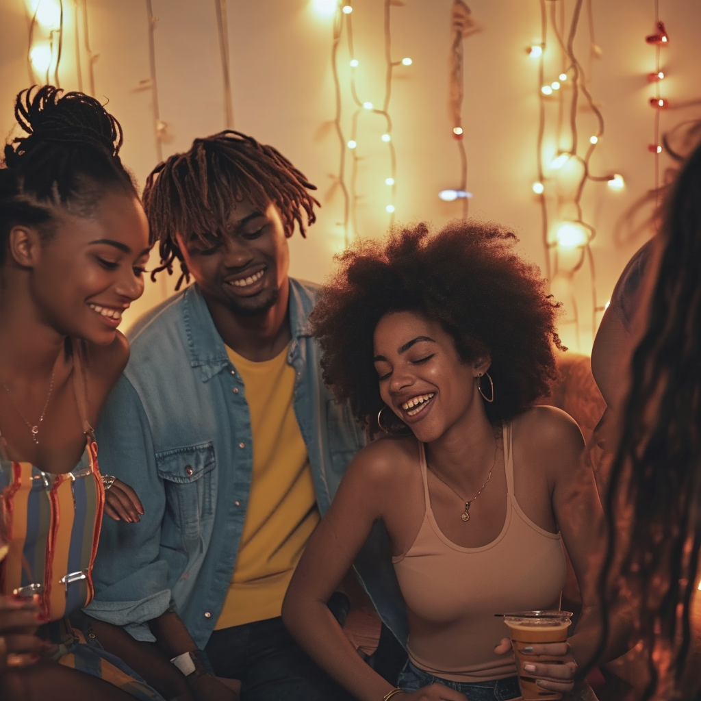 Happy Black Teenagers at Party