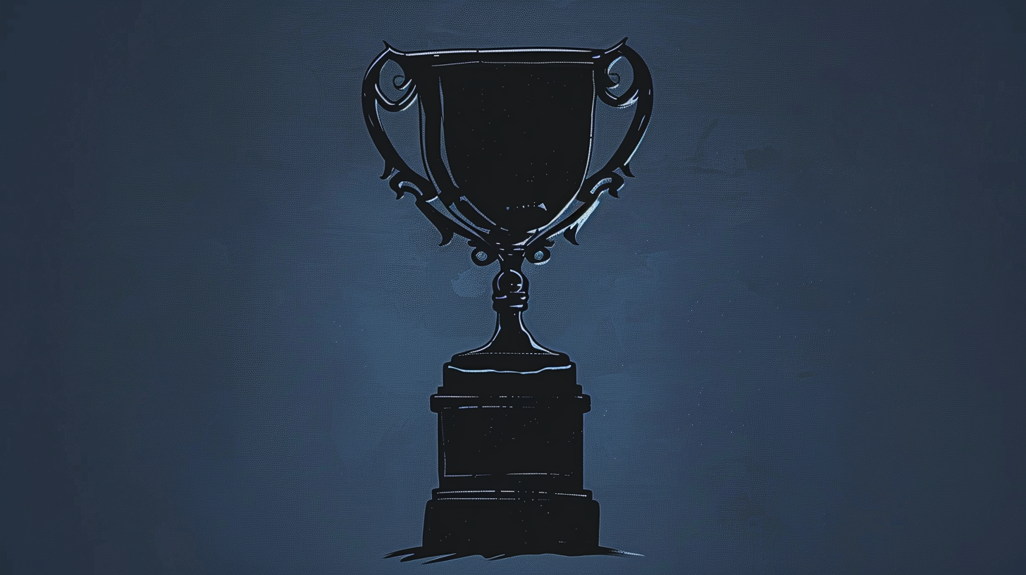 Silhouette of black trophy cup