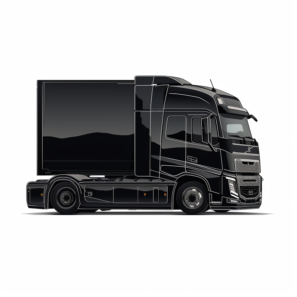 Black Volvo Truck Sketch