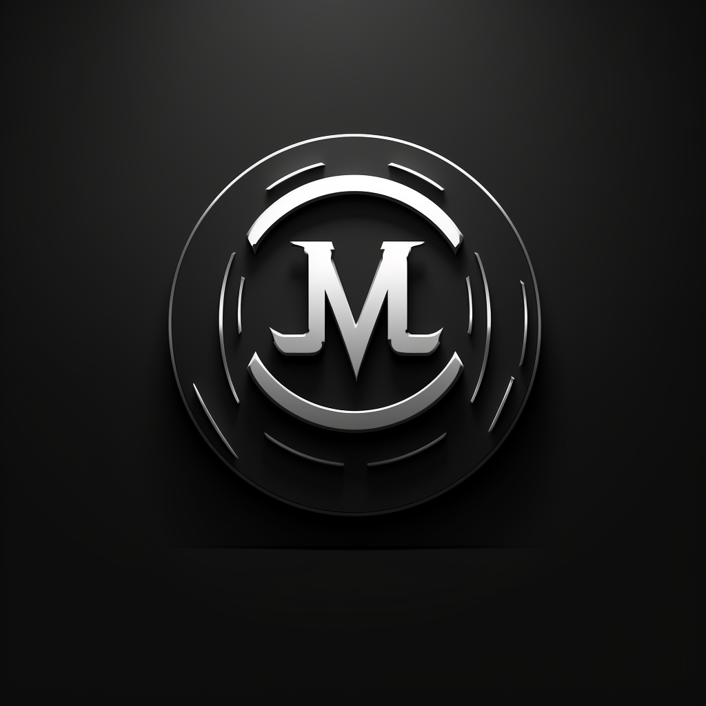 Modern sleek premium black white 2D logo JMC