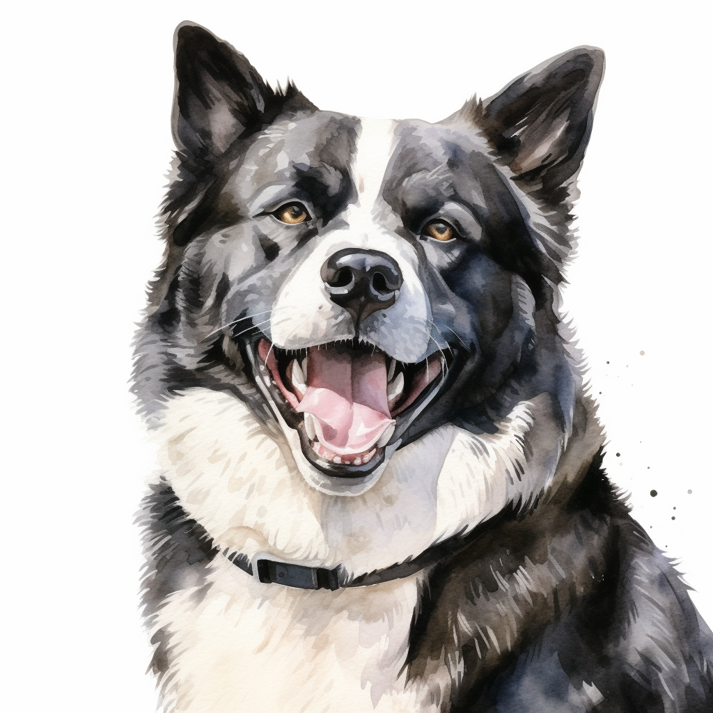 Beautiful American Akita Dog Illustration