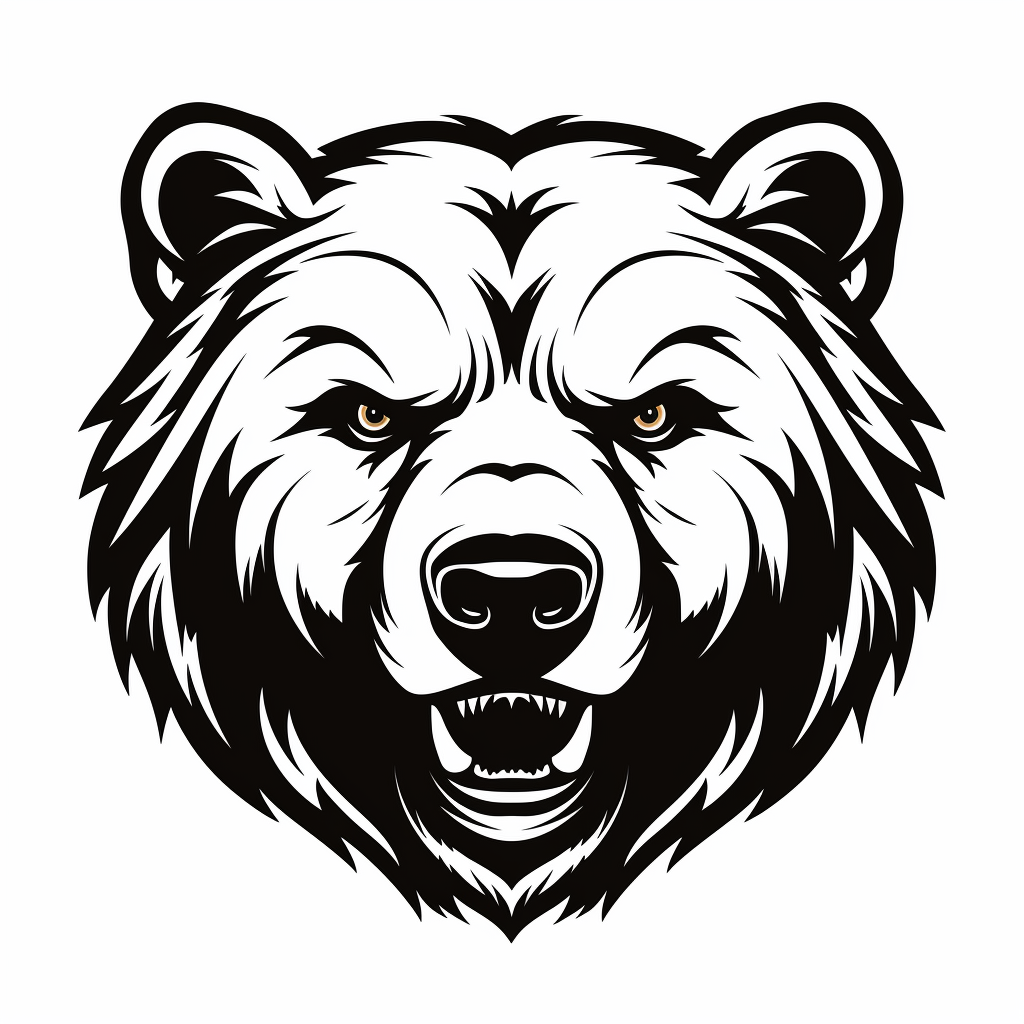 Black and white bear head icon