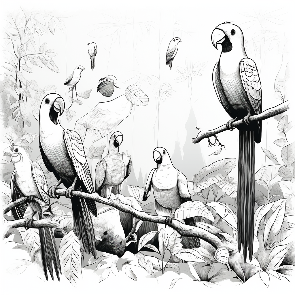 Simple black and white bird illustration