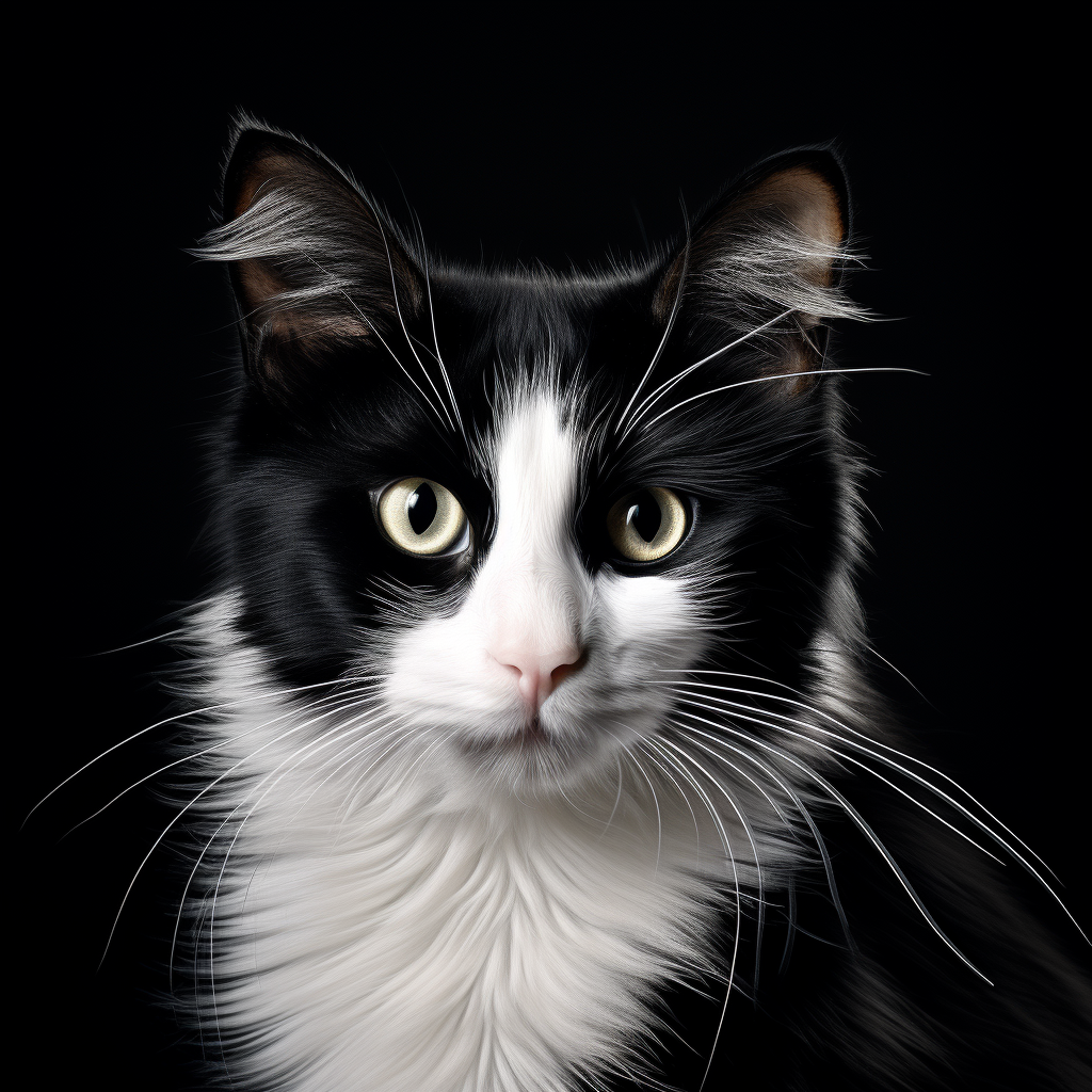 Cute black and white cat