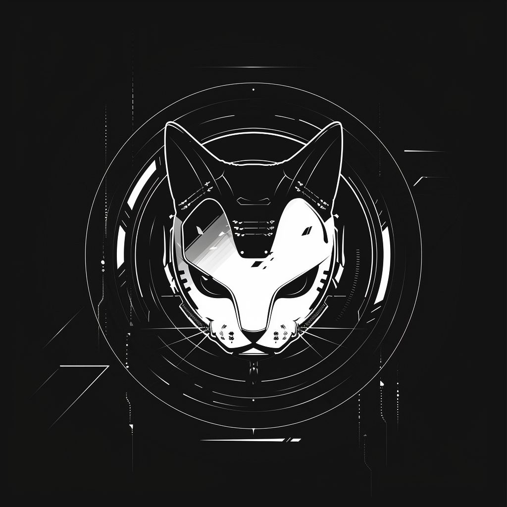 Cat logo with tech game vibes